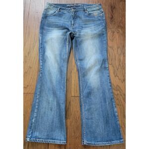 Harley Davidson Women's Bootcut Motorcycle Blue Denim Biker Jeans Sz‎ 16 38x31.5